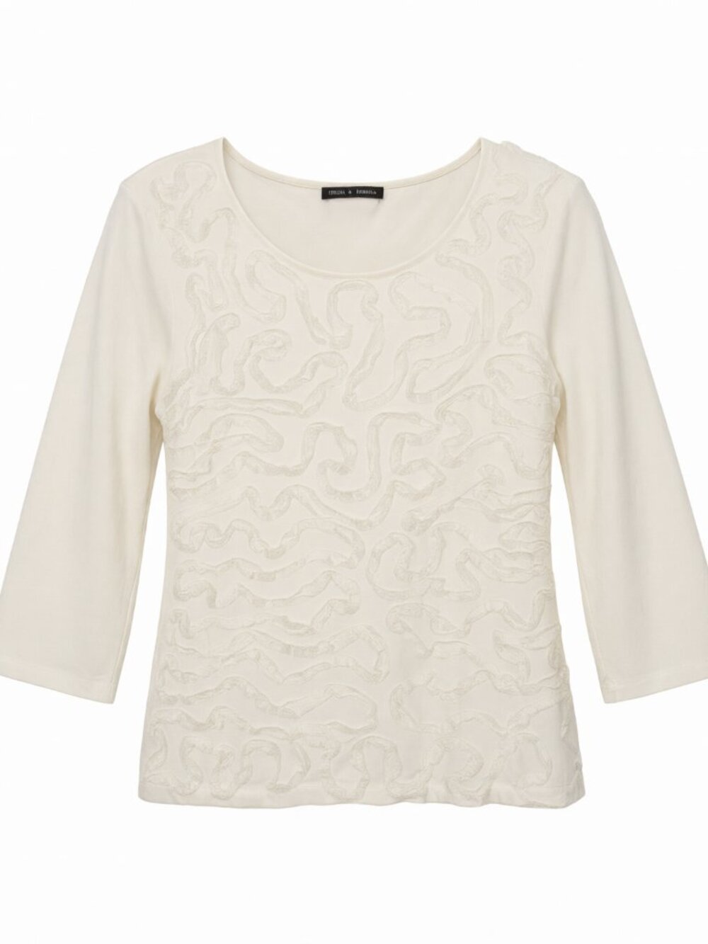 Cable & Gauge Women's Textured Ivory Top